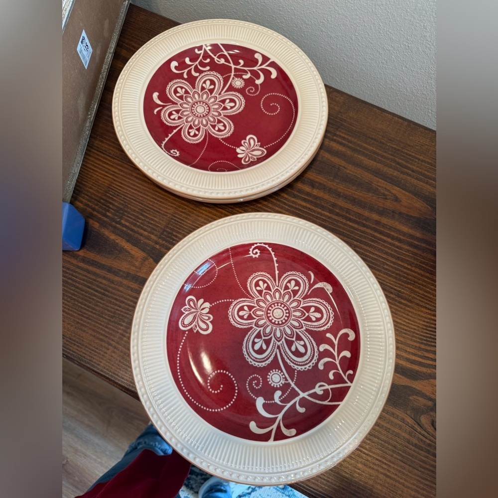 PIER 1 MARIBETH IRONSTONE Dinner Plate 11” Retired Excellent Condition Set Of 4
